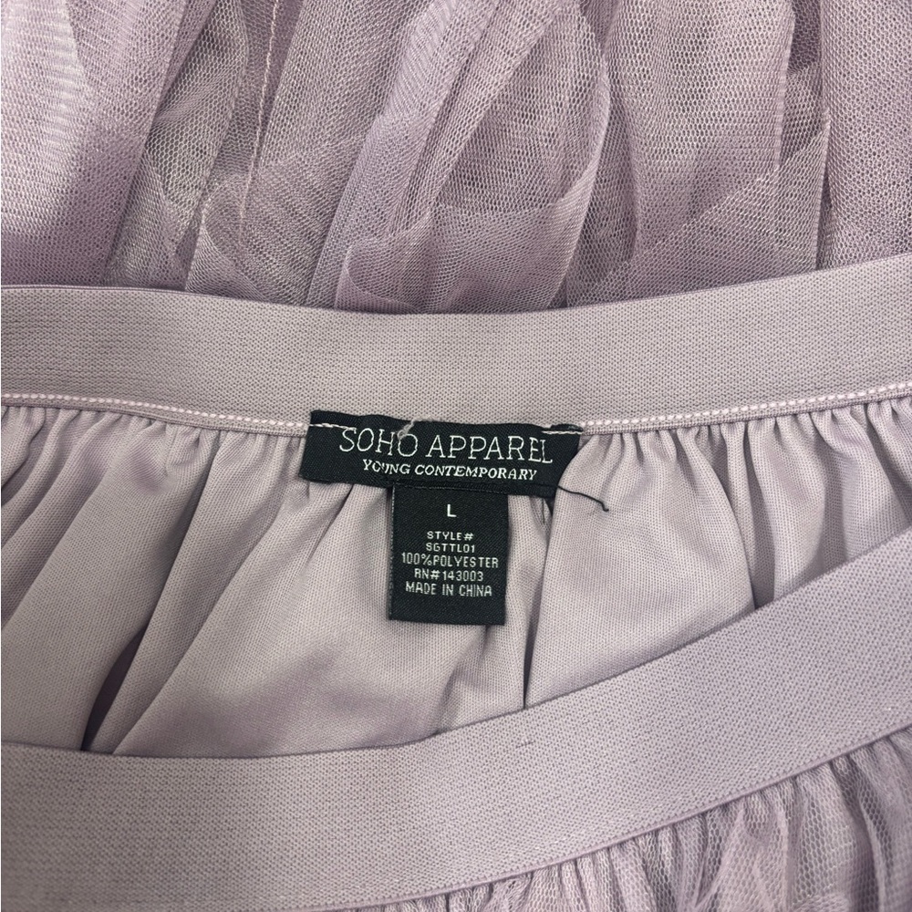 Soho Apparel Lavender Tiered Tulle Maxi Skirt - Picture 6 of 8